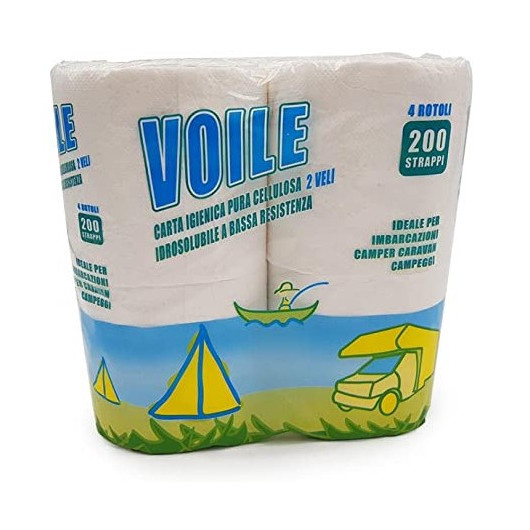 RINO Papier toilette Voile x4 spéciale WC Chimique ou pompe du WC marin