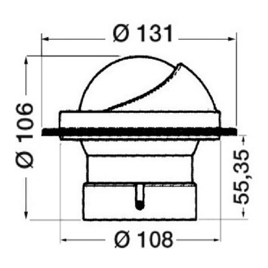 Compas Artica 2''3/4 encastré RIVIERA Equipements pour bateau