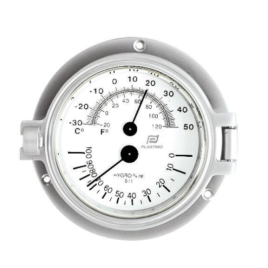 Thermo-Hygro 4" Chromé mat PLASTIMO Instrument de navigation bateau