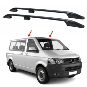 Rails de toit noir VW T5 OMAC - Rails de toit pour tente & coffre de toit fourgon aménagé 