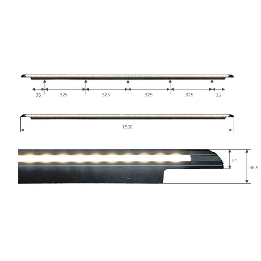 Rail LED Gouttiere Viganella HABA pour MERCEDES Sprinter, VW Crafter et Man
