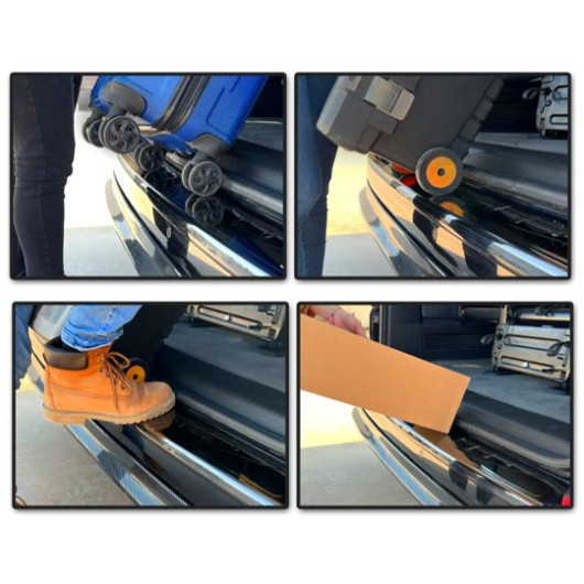 Protection seuil de coffre inox VW T5 2003 à 2015 -  accessoire carrosserie fourgon aménagé