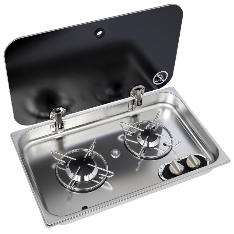 Réchaud Gaz 4 Feux Kemper - Inox Avec Couvercle Pour Camping