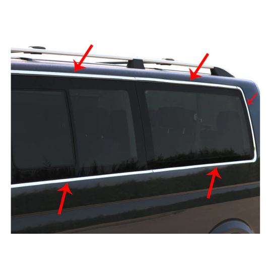 OMoulure de vitre inox VW T5 OMAC - Moulure & protection carrosserie fourgon aménagé 