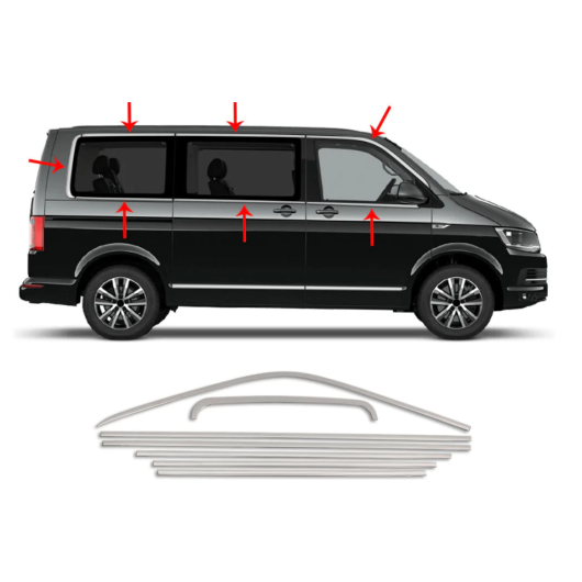 OMoulure de vitre inox VW T5 OMAC - Moulure & protection carrosserie fourgon aménagé 