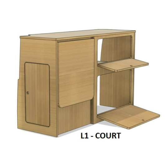 Meuble latérale avec table WV T5/T6 SIMPLE VANS | Kit aménagement bois pour van | L1
