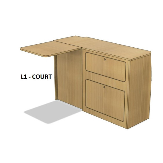 Meuble latéral avec table Simple Vans Universel | Kit aménagement bois van et fourgon | tablette soulevée