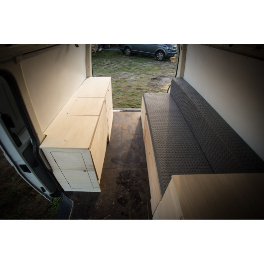 Meuble latéral avec table Trafic 3 SIMPLE VAN | Kit aménagement pour fourgon aménagé | aménagement complet