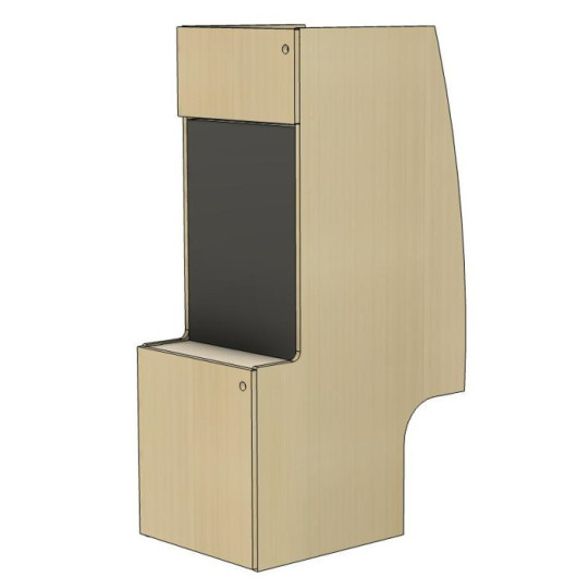 Meuble colonne arrière SIMPLE VANS Universel | Aménagement bois fourgon et van en kit | vue numérique portes fermées