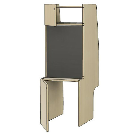Meuble colonne arrière SIMPLE VANS Universel | Aménagement bois fourgon et van en kit | vue numérique arrière