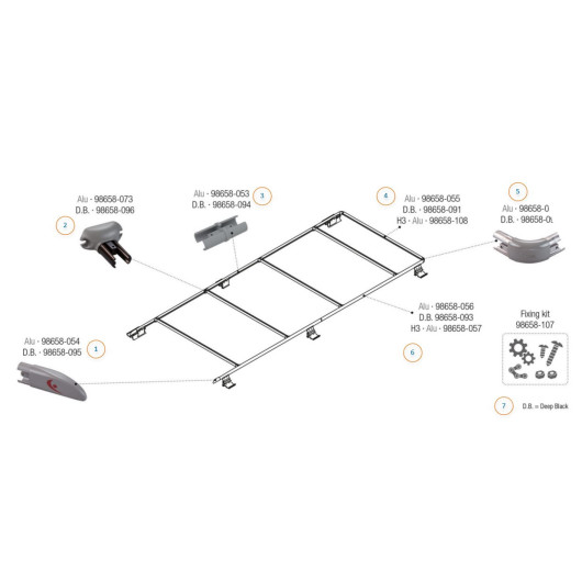 FIAMMA Pièces détachées Roof Rail Ducato
