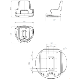OSCULATI Siège pilote compact avec accoudoir Siège pilote compact avec accoudoir OSCULATI - Equipement bateau - H2R Equipements