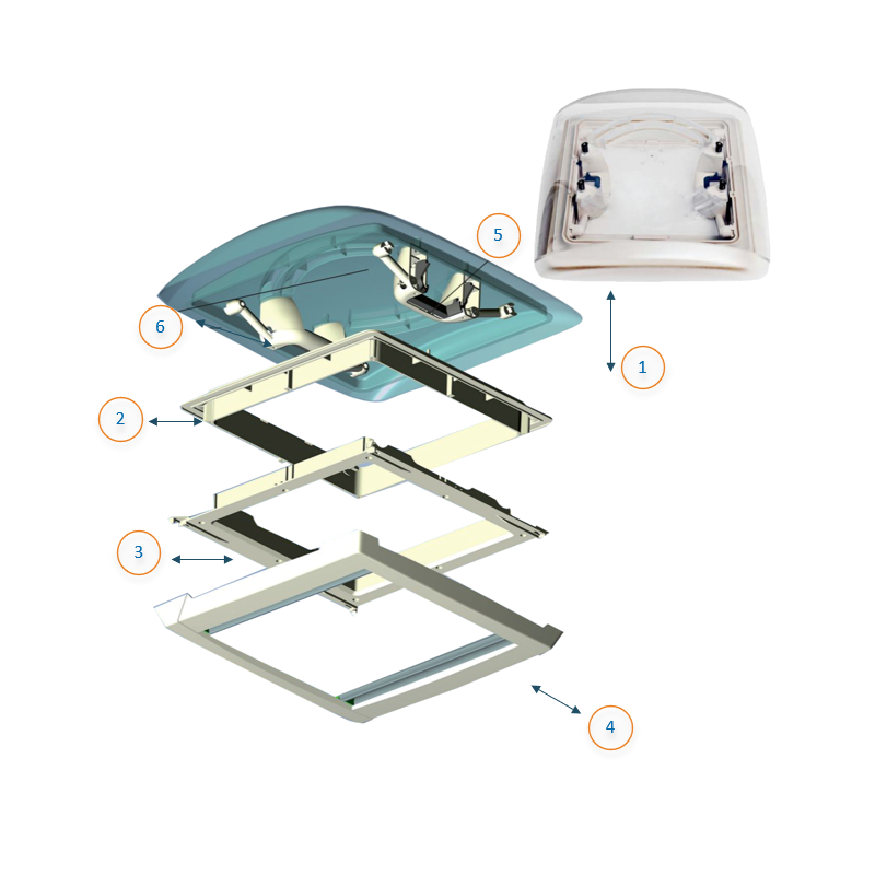 pro-Styling MPK Trappe de rechange pour fenêtre de toit, 28 x 28 cm, pour caravane, camping-car, caravane (gris, verre, devant, fermeture éclair pro-Styling MPK Trappe de rechange pour fenêtre de toit, 28 x 28 cm, pour caravane, camping-car, caravane (gris, verre, devant, fermeture éclair