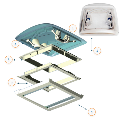 Pièces détachées VisionVent S eco MPK - Lanterneau pour camping-car et van aménagé