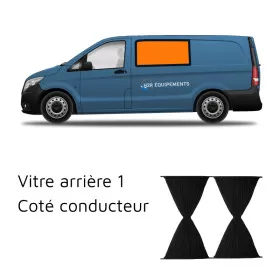 Rideau arrière pour Vito W638 OMAC - Rideau coulissant fixe van aménagé
