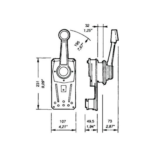 Manette des gaz commande moteur voilier ULTRAFLEX B85.