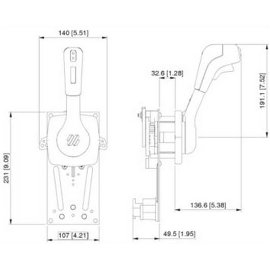 Manette des gaz universel ULTRAFLEX B310B tous moteur HB et INBORD