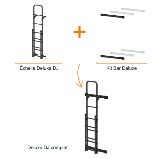 Kit Bar Deluxe DJ spécial Transit 4 FIAMMA - Echelle extérieure accès toit pour fourgons aménagés