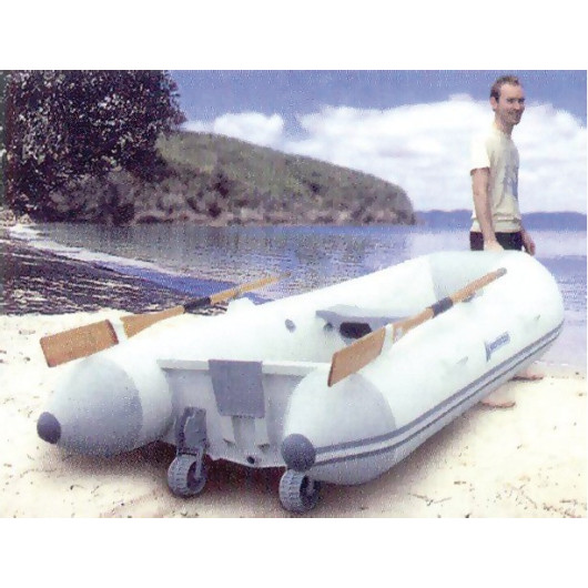 Roues rabattables Seaworld pour annexe de bateau | Paire universelle pour tableau arrière| 100x270mm | sur la plage