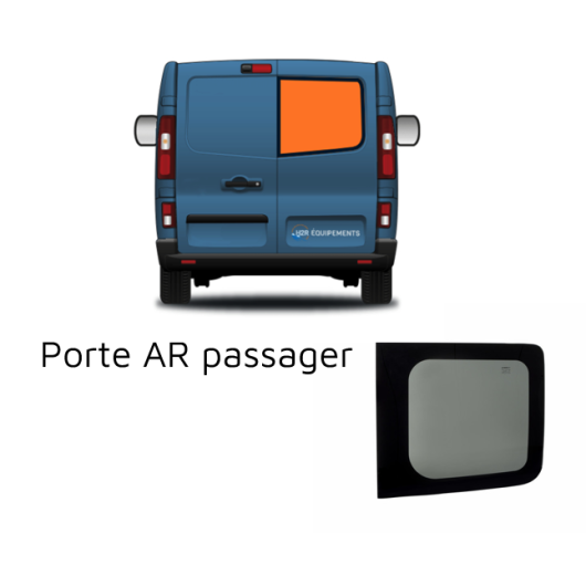Baie double porte arrière passager CARBEST pour fourgon Renault Trafic 3