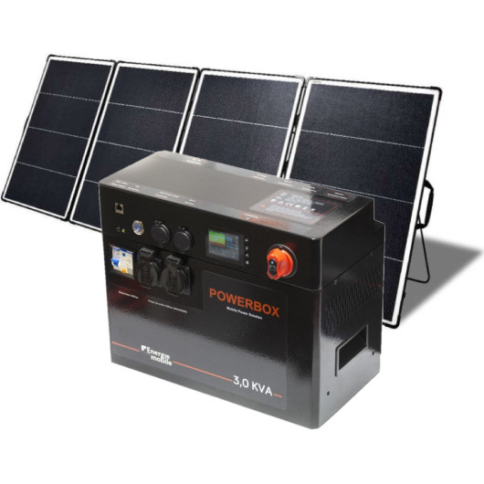 EM PowerBox 3,0 KVA 1536 Wh batterie lithium avec panneau solaire 400 W