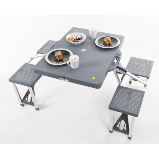 Table pique-nique MC CAMPING - Table de camping 4 places sièges intégrés