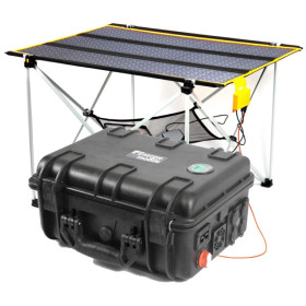 Batterie lithium portable 80 Ah avec panneau solaire table 80W et sortie 230V  1200W