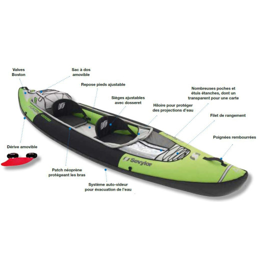 SEVYLOR Yukon - Kayak bi place pneumatique pour randonnée mer et rivière