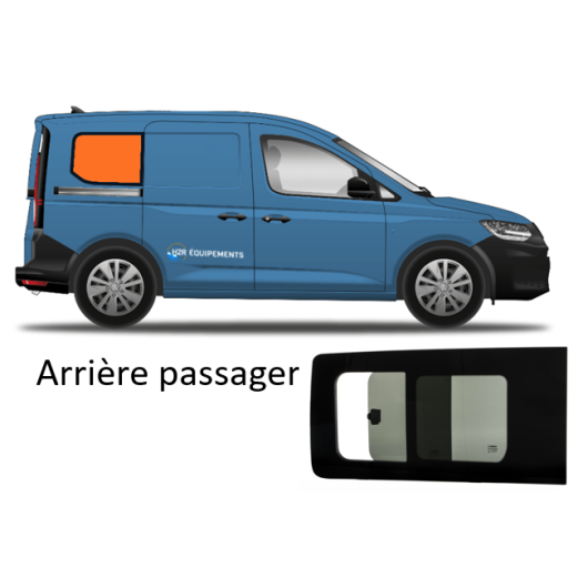 Baie latérale coulissante - fourgon VW Caddy Maxi 5 - arrière passager