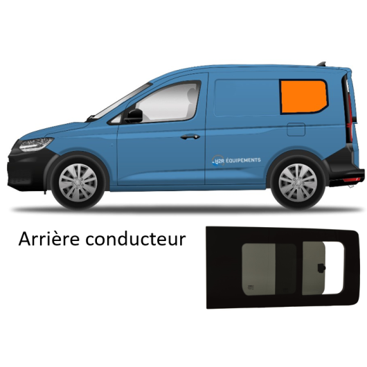 Baie latérale coulissante - fourgon VW Caddy Maxi 5 - arrière conducteur