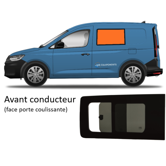 Baie latérale coulissante - fourgon VW Caddy Maxi 5 - avant conducteur