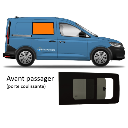 Baie latérale coulissante - fourgon VW Caddy Maxi 5 - avant passager