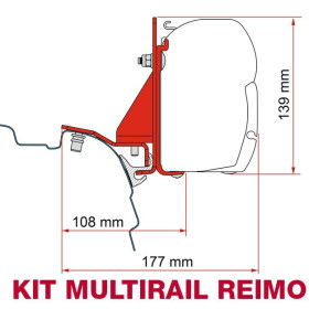 FIAMMA Adaptateurs F45 VW T5/T6 pour aménagement REIMO ou aménagement avec Multirail