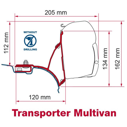 FIAMMA Adaptateurs F45 VW T5/T6 pour Transporteur et Multivan