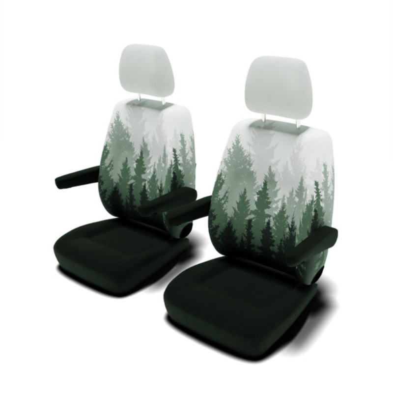 Housses D'accoudoir Avant Voiture - Lot De 2 - Tissu Extensible Noir - Taille Universelle 35x13 Cm - Protection Anti-taches