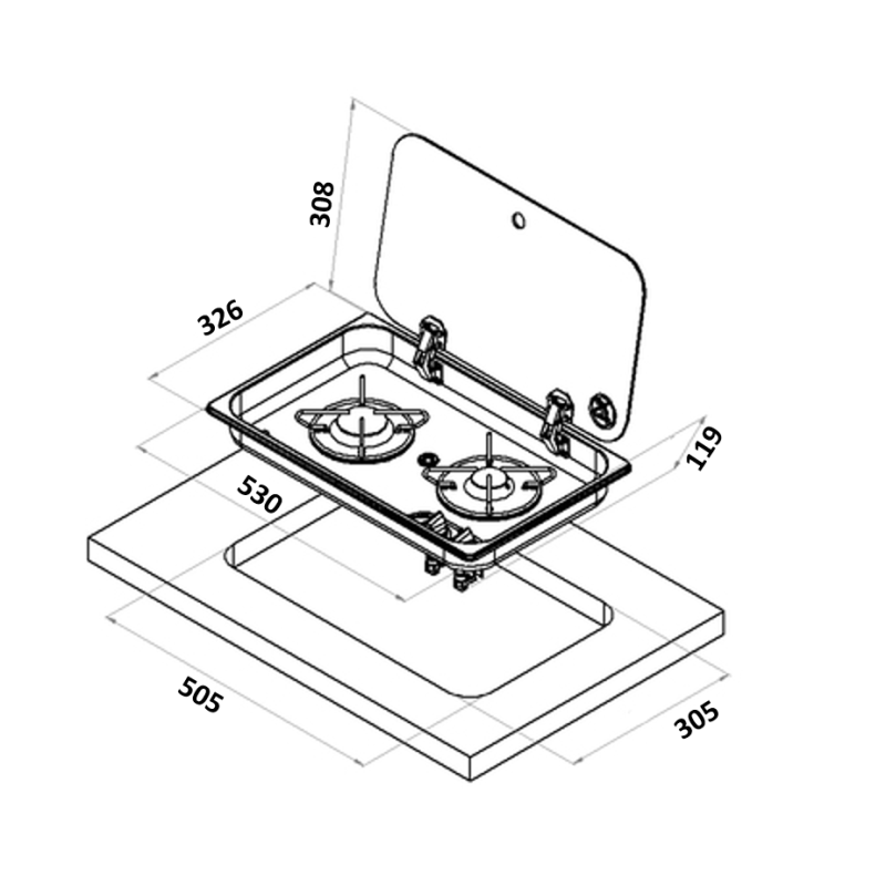 Réchaud Camping 2 Feux Avec Plaque Et Sac De Transport – 2500 W Par Brûleur, Sécurité Anti-surcharge, Pour Gaz Butane Ou Propane