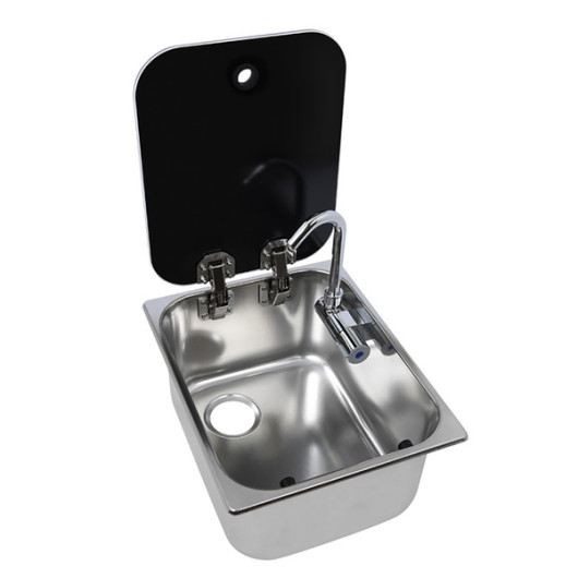 Évier Puisard En Acier Inox Hausmodell – Avec Grille Pliante – Neuf