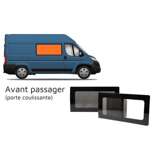 Baie latérale CARBEST pour Fiat Ducato | fenêtre verre pour fourgon et van aménagé | avant passager