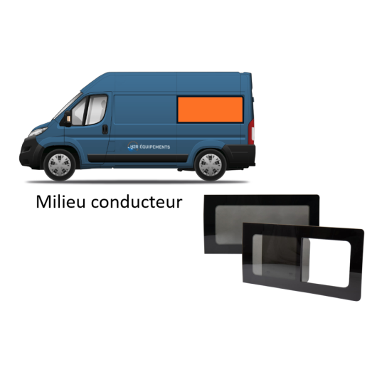 Baie latérale CARBEST pour Fiat Ducato | fenêtre verre pour fourgon et van aménagé | milieu conducteur