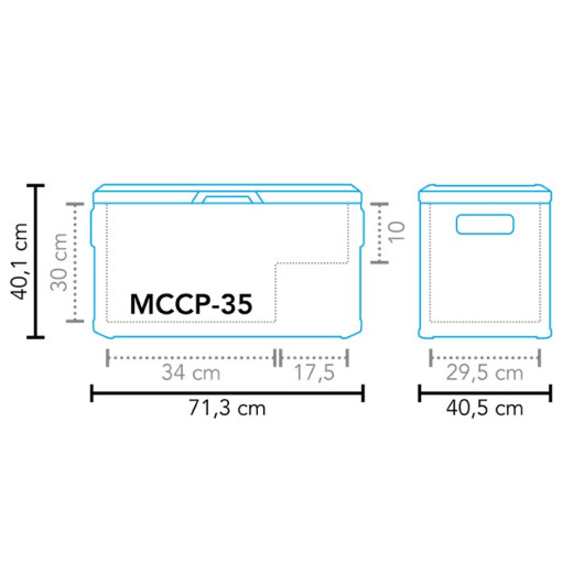 Cool Box MCCP-35 AC/DC MESTIC - glacière à compression 12/24 V DC 35 L pour van & bateau