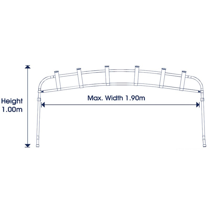 Porte-cannes à Pêche Pour Chevet De Camion – Paire (passager Et Conducteur) – Aluminium – 4 Cannes