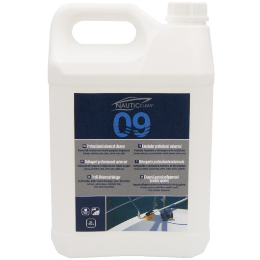 NAUTIC CLEAN 09 Nettoyant professionnel universel - Produit d'entretien & universel bateau - 5 Litres