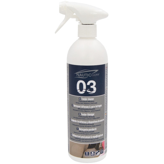 NAUTIC CLEAN 03 Nettoyant défenses et Pare-battages bateau - Produit d'entretien bateau - Vaporisateur 750 mL