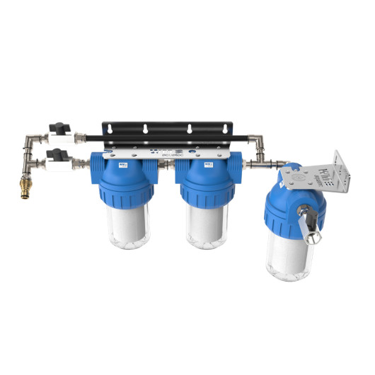 Filtration 3 niveaux avec bypass WM AQUATEC - Préfiltre pour remplissage de réservoir d'eau de fourgon, camping-car