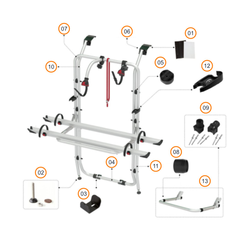 Fiamma 98656-588, 136 676 article de camping kit de support supérieur