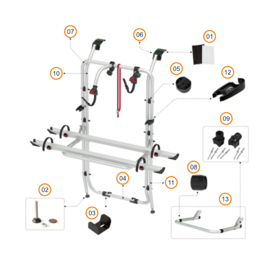 FIAMMA Pièces détachées Carry-Bike Trafic - Réparation porte vélos pour fourgon aménagé