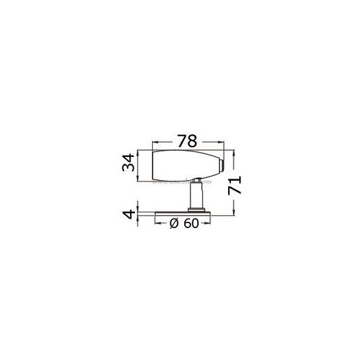 Spot liseuse Rana Osculati 12V à LED inox pour éclairage en applique de bateau camping-car | dimensions