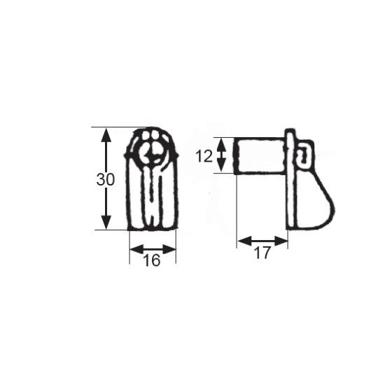 Loqueteau blanc ø 12 mm DECMO - Verrou de porte plastique pour camping-car & caravane