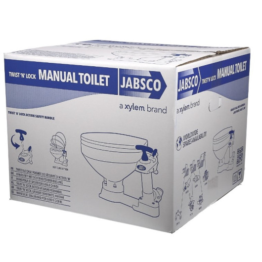 WC Twist'n'lock compact JABSCO - un WC marin manuel pour bateau à cuve porcelaine - emballage