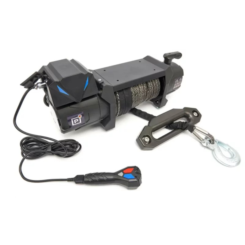 Berger & Schröter Treuil 12V Professionnel - 2722 Kg De Force - Corde Synthétique 12m - Pour 4x4, Quad, Véhicule
